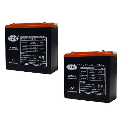 2pcs 12v 20ah Battery Agm Sla 12 Volt Deep Cycle Jet Ski Golf Buggy >17ah 18ah • $124.56